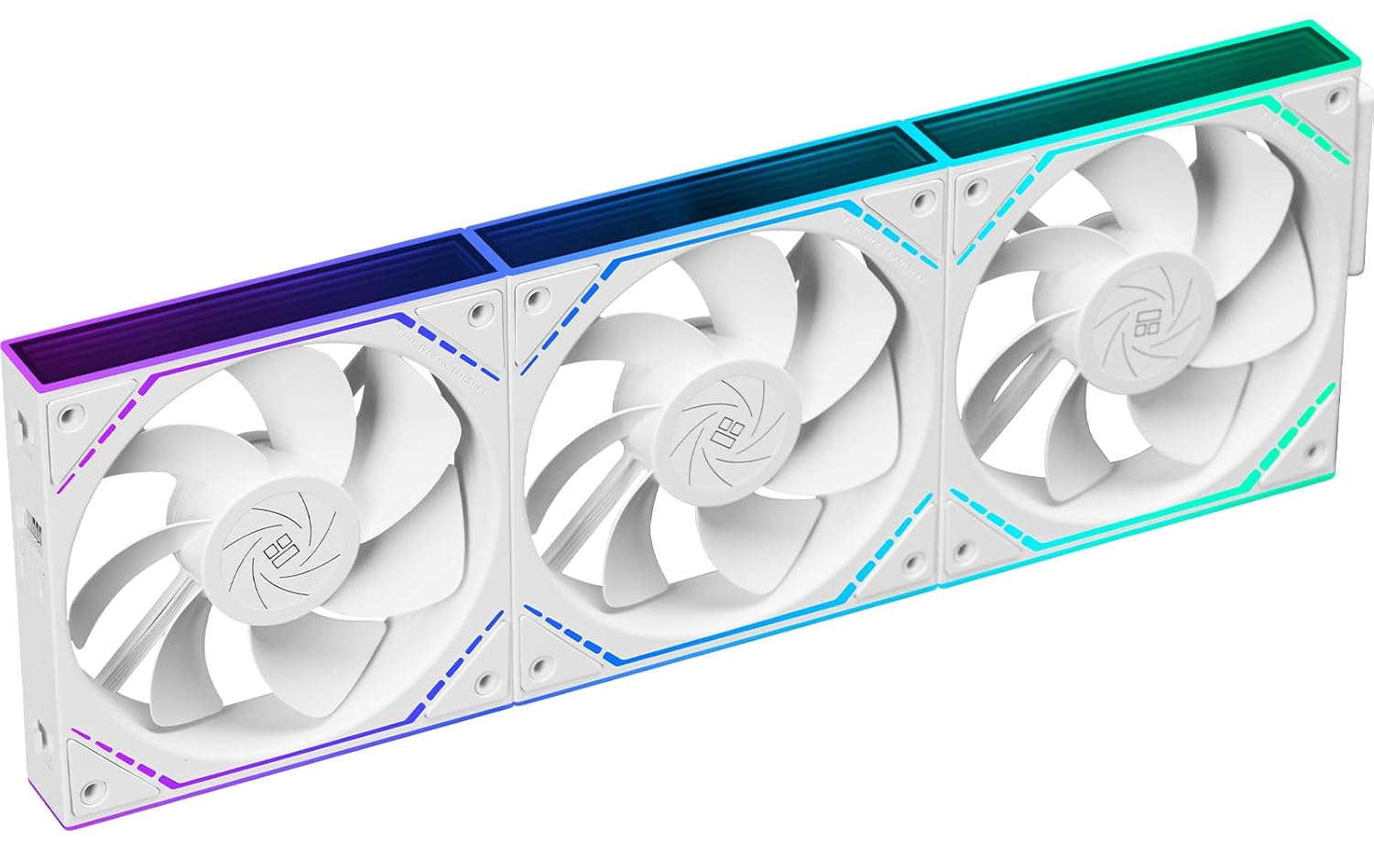 Set 3 ventilatoare Thermalright "TL-M12QRW", 120mm, 1500 RPM, S-FDB Bearing, 47.6 CFM, LED ARGB, 4pin PWM, alb, "TL-M12QRW-3"