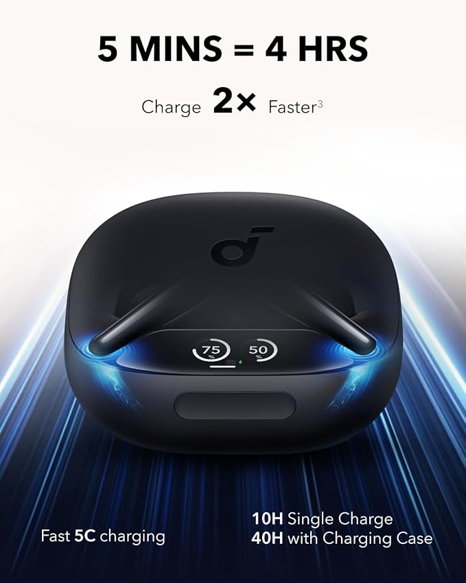 Casti TWS Anker "Soundcore Liberty 4 Pro", tip butoni, utilizare multimedia, Bluetooth 5.3, 6 x mic, durata baterie pana la 40 ore, IPX5, ANC, negru, "A3954G11" - 0194644294250
