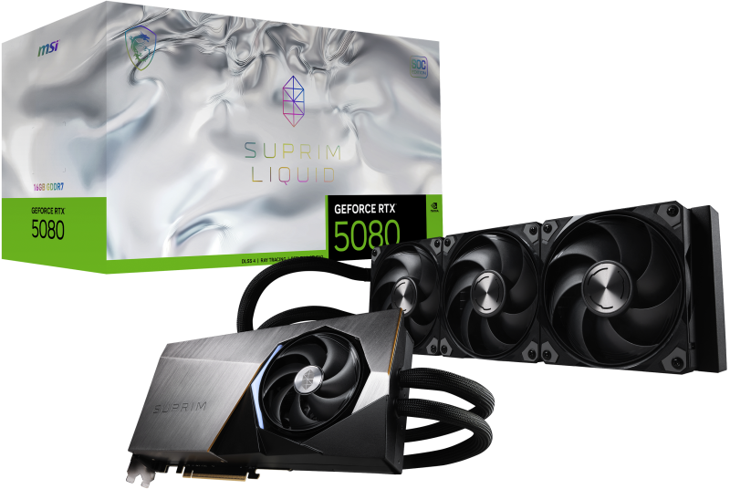 Placa video MSI SUPRIM GEFORCE RTX 5080 LIQUID SOC, 16GB GDDR7, PCI Express 5.0, 256-bit