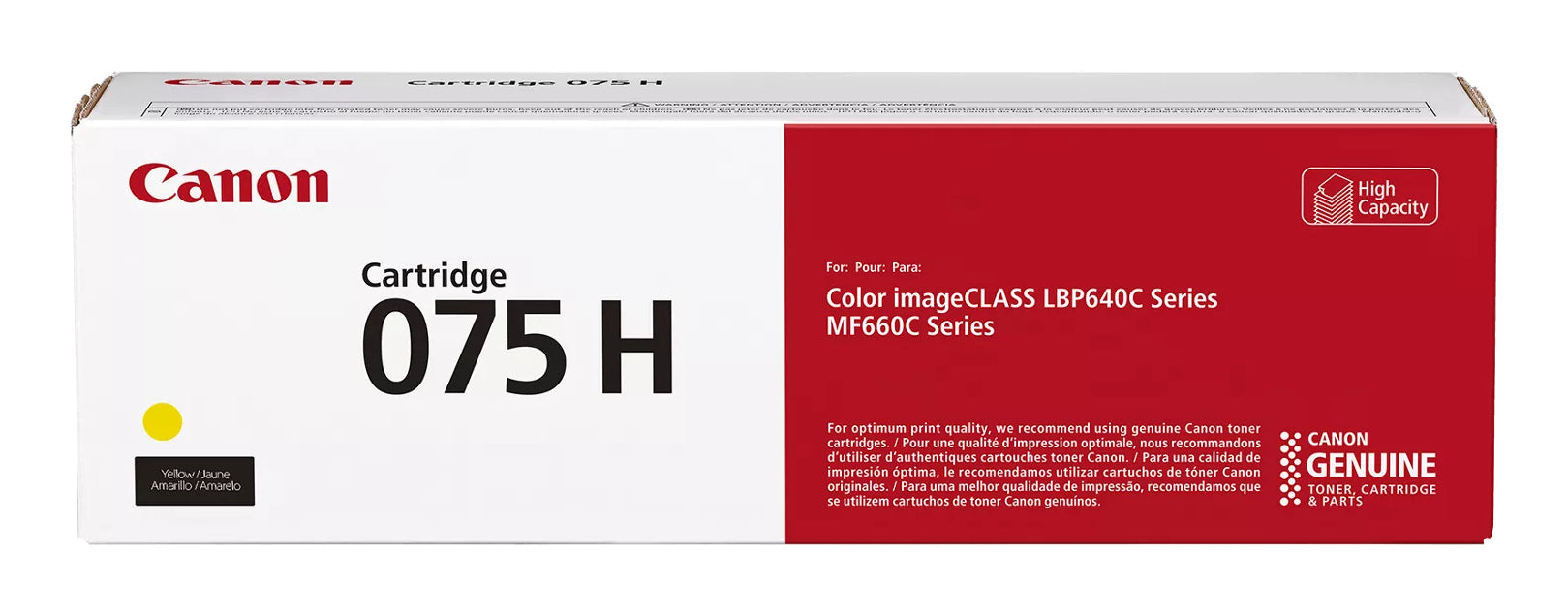 Toner Original Canon Yellow, CRG-075HY, pentruLBP646|LBP647|MF664|MF667, 2.5K, ,"6366C002AA"