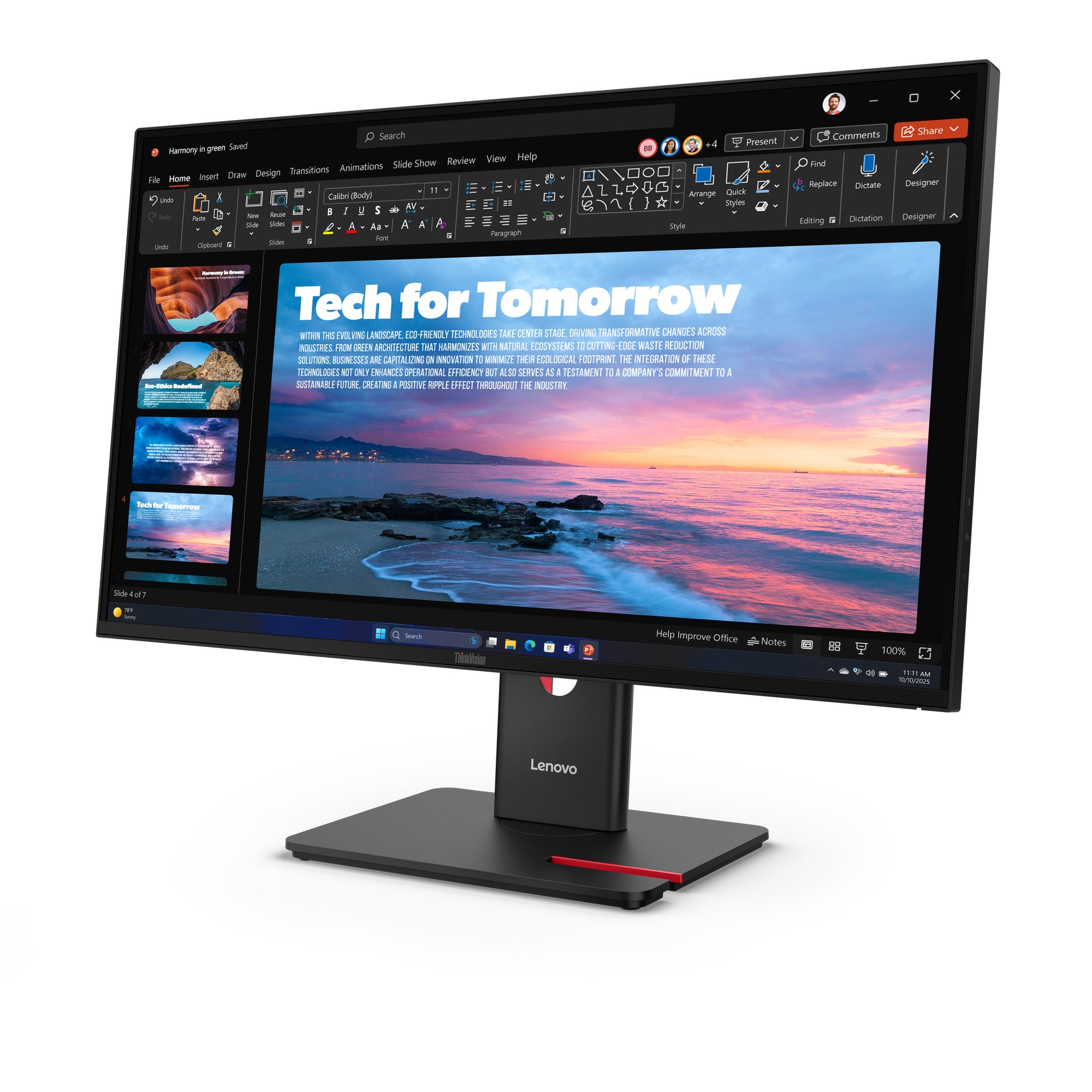 Lenovo Monitor ThinkVision T27QD-40&nbsp; 27" IPS QHD 4ms 350cd 1500:1 120Hz Dock DaisyChain HUB Tilt Swivel Lift Pivot "64AAGAT2EU"