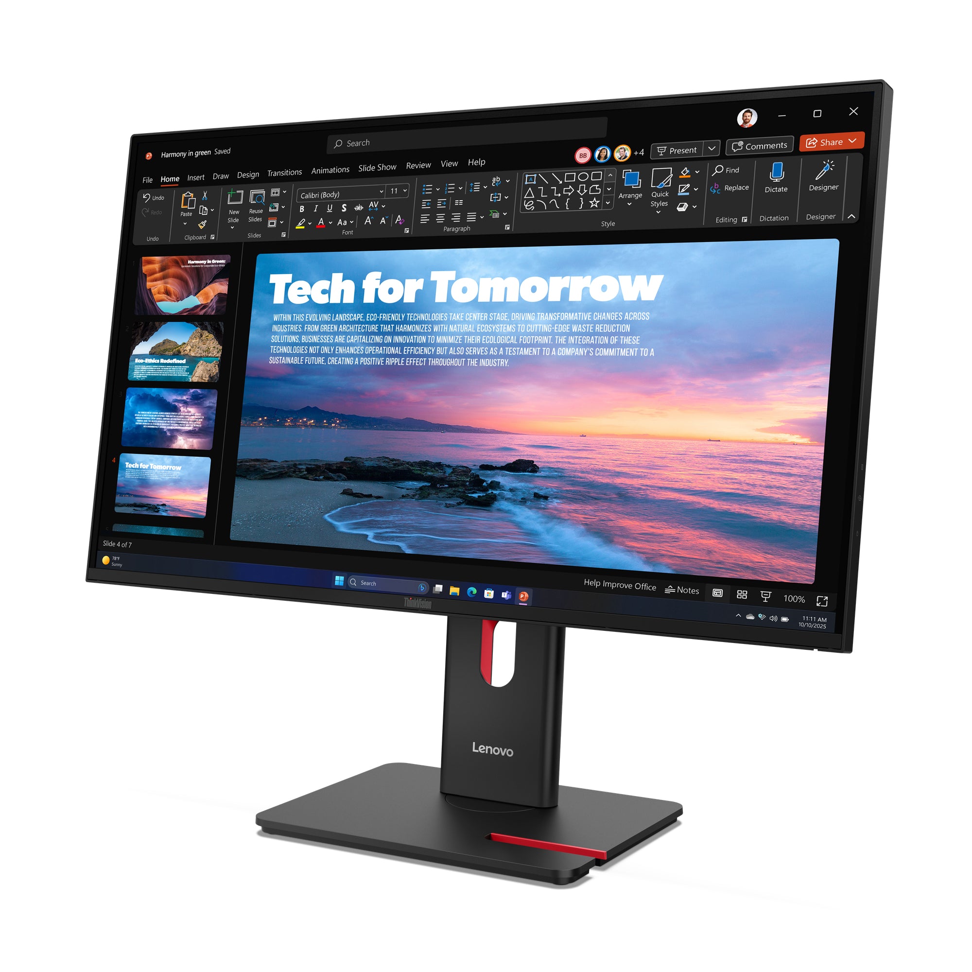 Lenovo Monitor ThinkVision T27QD-40&nbsp; 27" IPS QHD 4ms 350cd 1500:1 120Hz Dock DaisyChain HUB Tilt Swivel Lift Pivot "64AAGAT2EU"