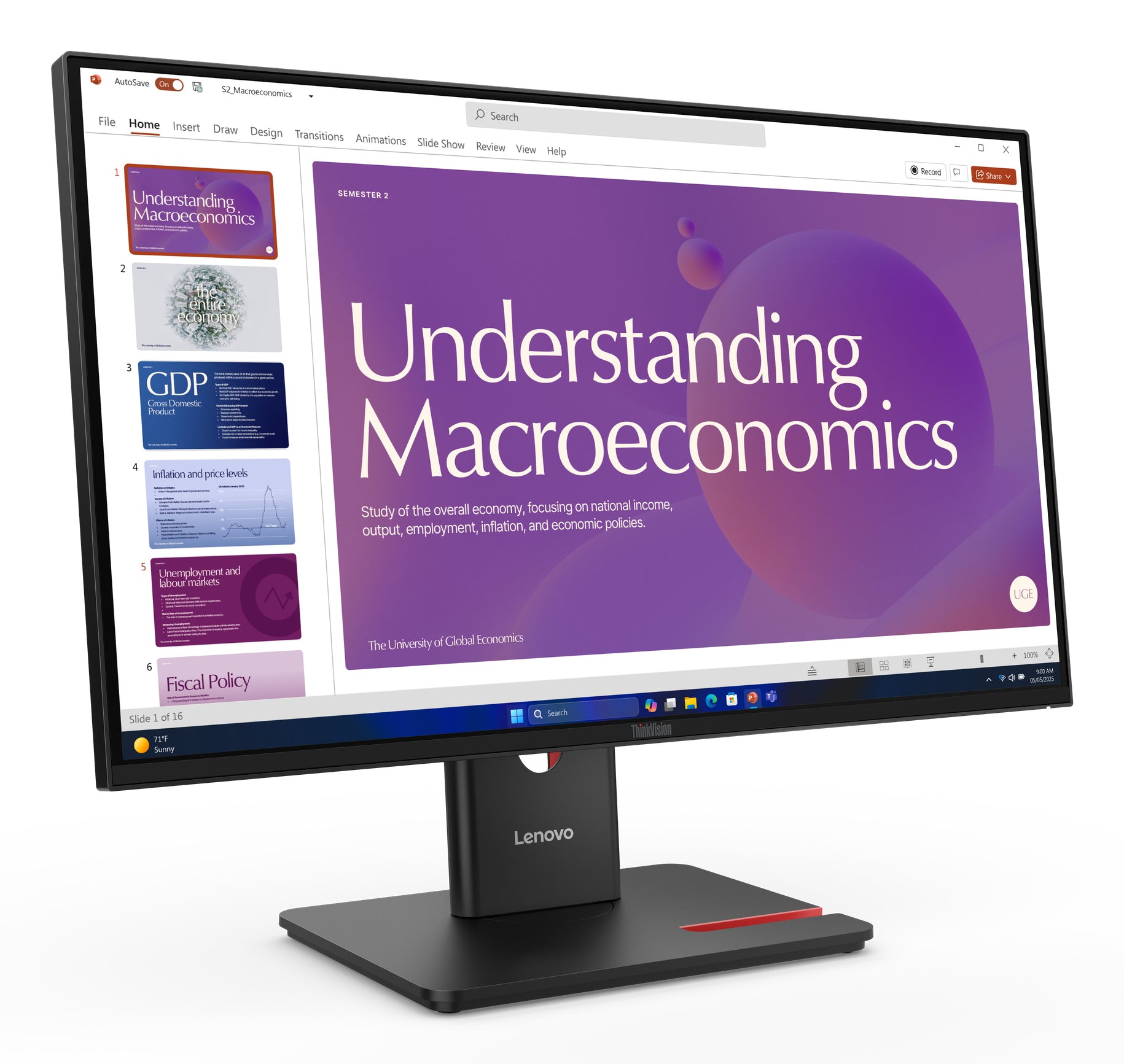 Lenovo Monitor ThinkVision T24D-40 23,8" IPS FHD 4ms 250cd 1500:1 120Hz DaisyChain HUB Speakers Tilt Swivel Lift Pivot "64B9GAT1EU"
