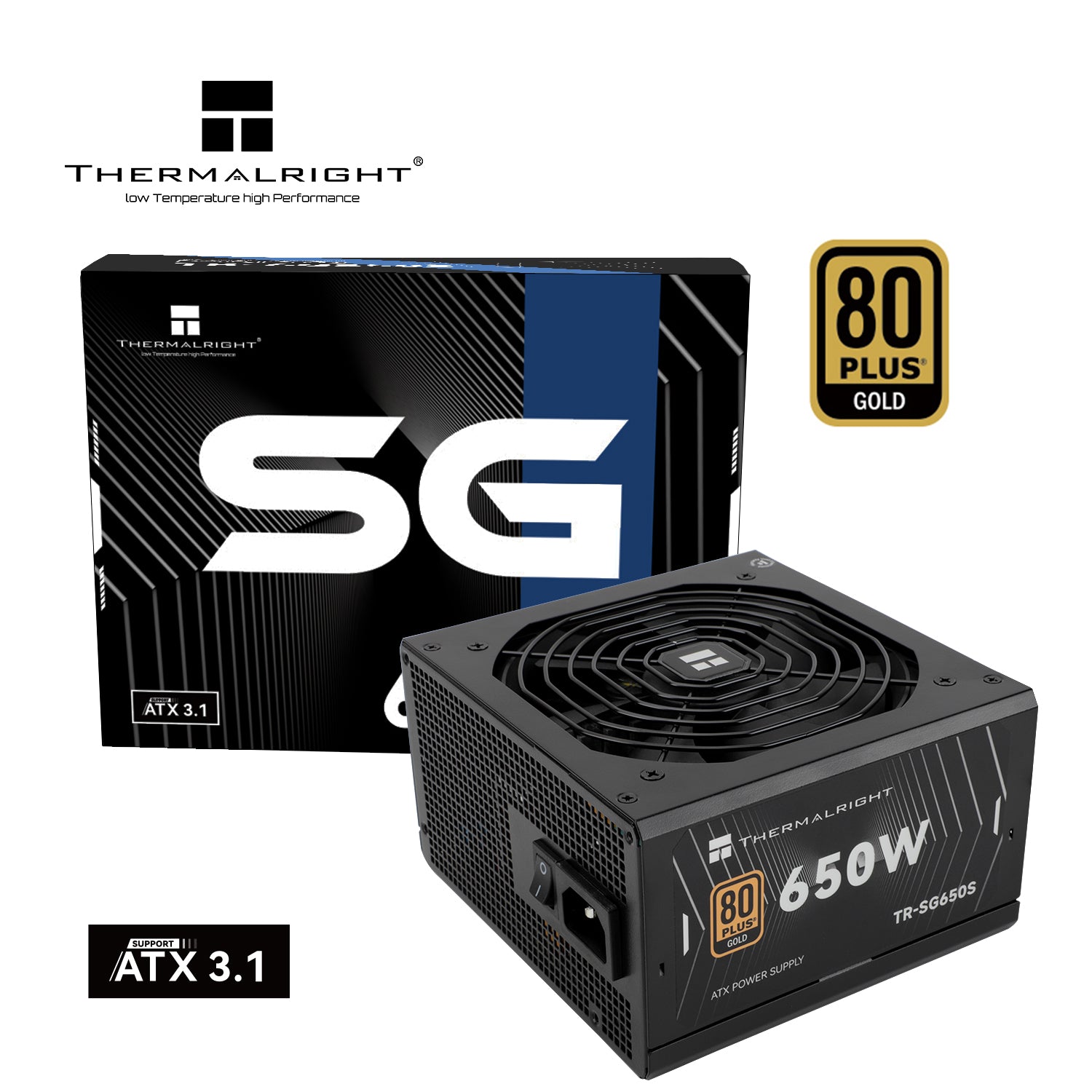 SURSA Thermalright "SG-650S", 650W, certificare 80 Plus Gold, non-modular, LLC, DC to DC, fan 120mm, negru, "TR-SG650S"