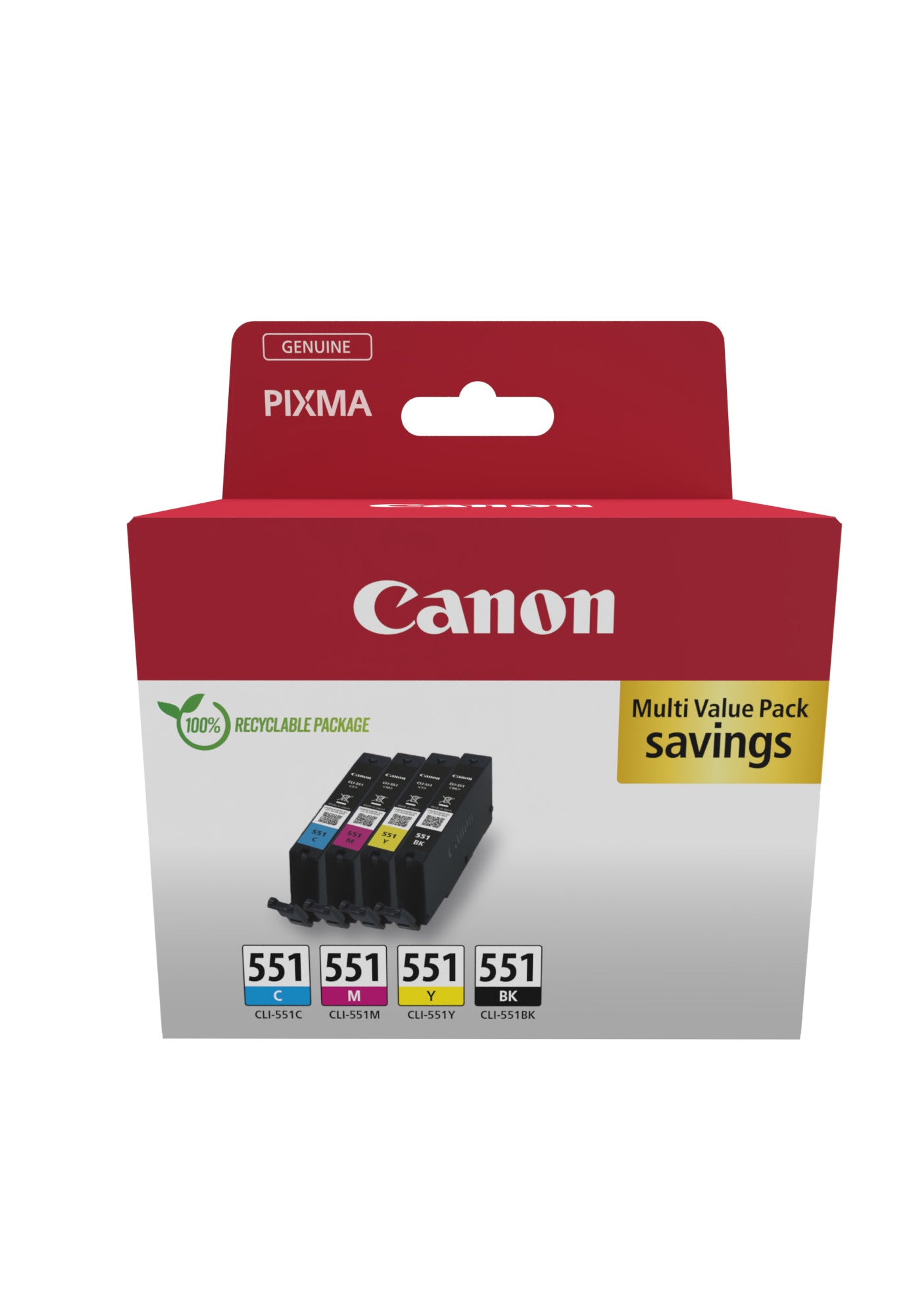 Combo-Pack Original Canon CMYK, CLI-551, pentru Pixma IP-7250|8750|IX-6850|MG-5450|5550|5650|6350|6450|6650|7150|7550|MX-725|925, 7ml, , "6509B015AA"