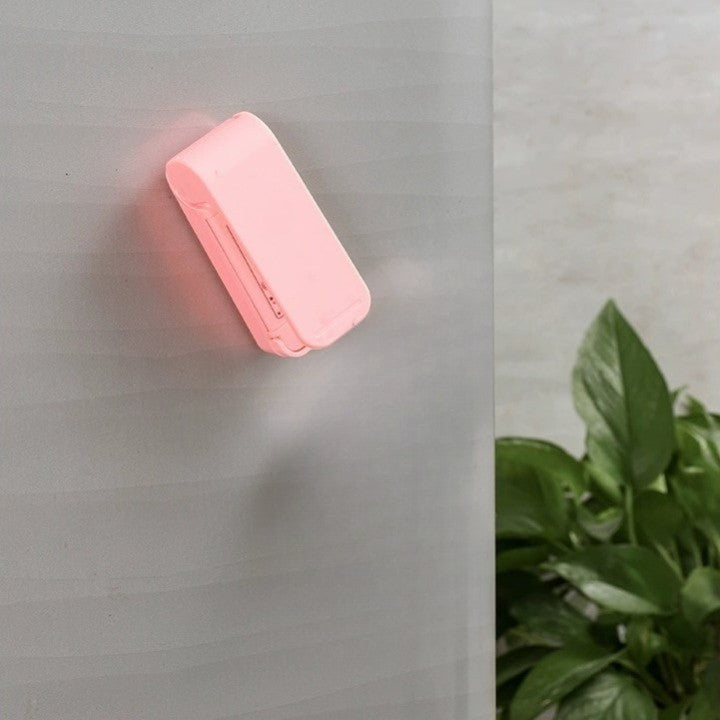 Mini Aparat de Sigilat Pungi cu Baterii, Etansare prin Caldura, Spate Magnetic, Portabil, 9.7x3 cm, Roz