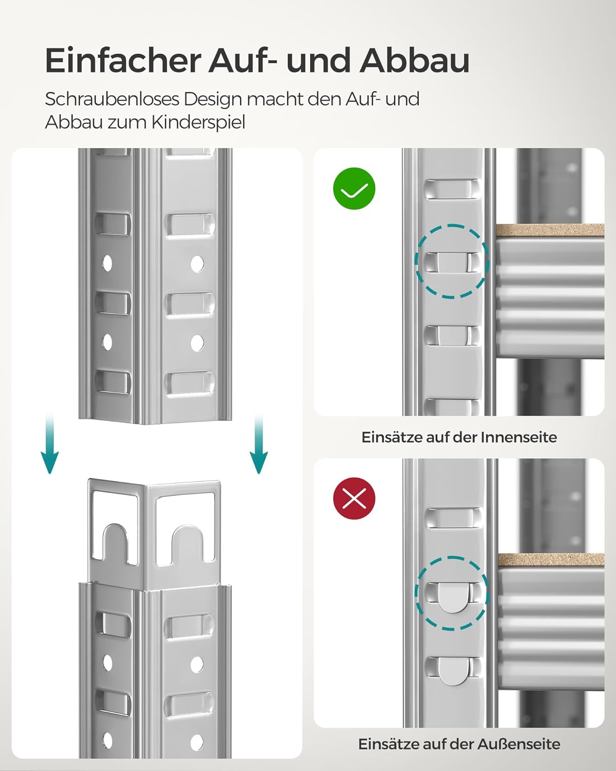 SONGMICS Raft de depozitare metalic, cu suprafata galvanizata, 5 polite, max. 875 kg, 180x90x40cm, argintiu