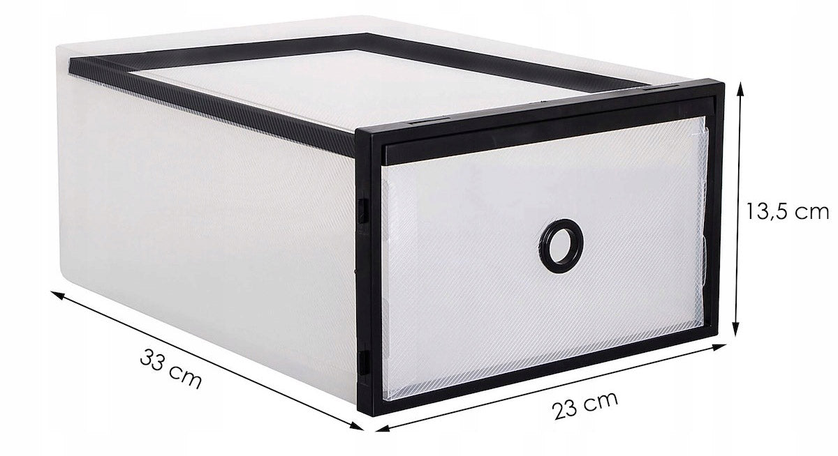 Set 10 cutii organizare pentru pantofi, 33x23x13, transparent