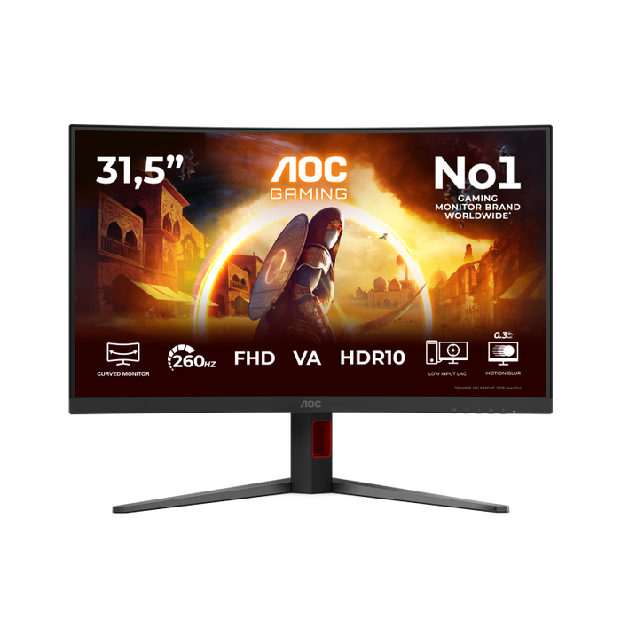 Monitor Gaming AOC C32G4Z, 31.5", 1920 x 1080 pixeli, Black, Red, 3 ani Garantie