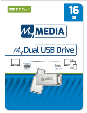MyMedia My Media Dual USB 3.2 Gen 1 /USB C Drive 16GB 