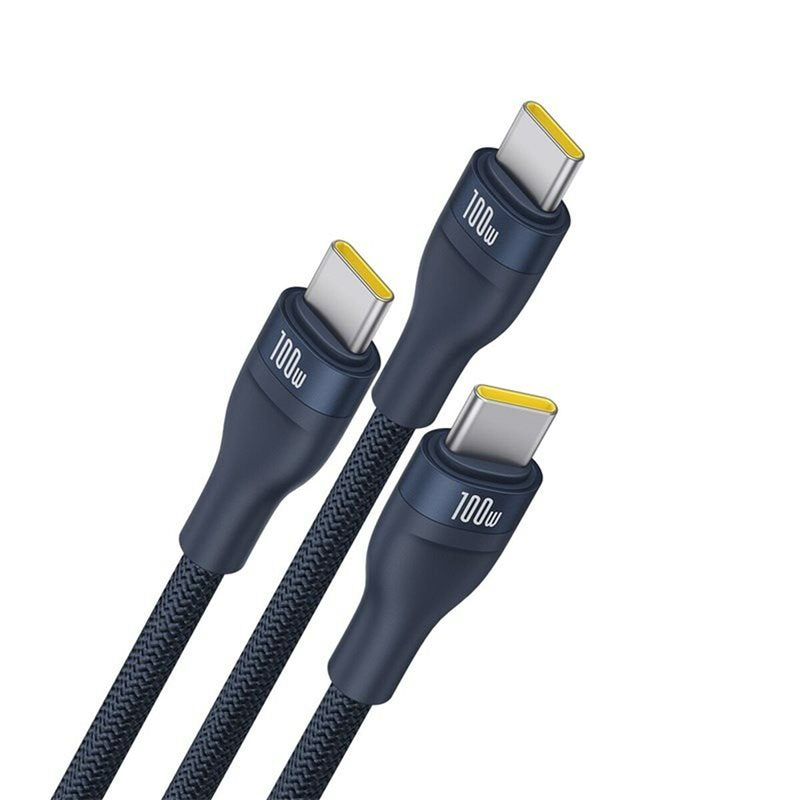 CABLU alimentare si date Baseus One-for-three, Fast Charging Data Cable pt. smartphone, USB Type-C la 3 x USB Type-C 100W, 1.5m, albastru "P10377503321-00" - 6932172669805
