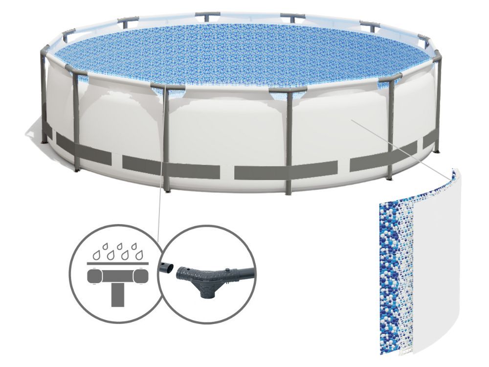 Piscina rotunda cadru metalic Bestway, Steel Pro MAX, 457 x 107 cm, cu toate accesoriile