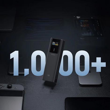 POWER BANK Cuktech P+ Series 1C1A, 10000mAh, 150W, 1 x USB; 1 x USB Type-C, digital display pt. status baterie, negru "CKPB100PGLBL"