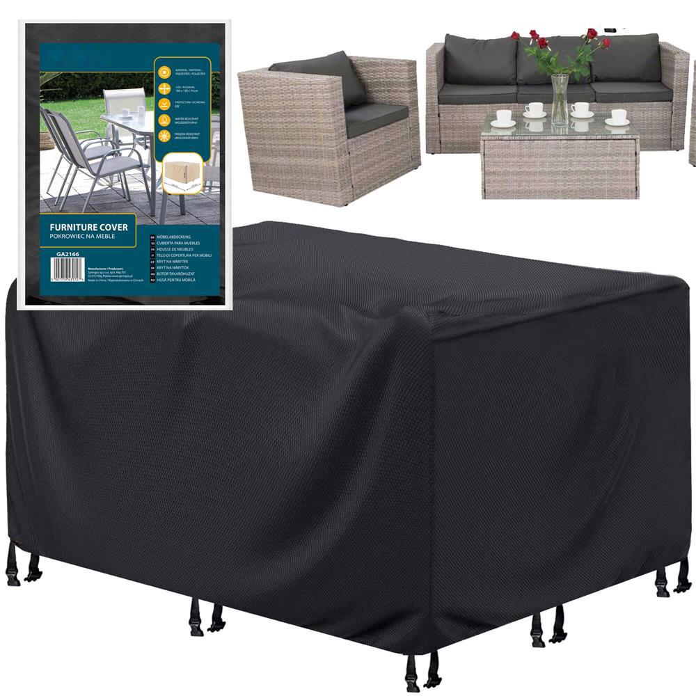 Husa mobilier gradina, impermeabila, cu protectie UV, 180x120x74cm, negru