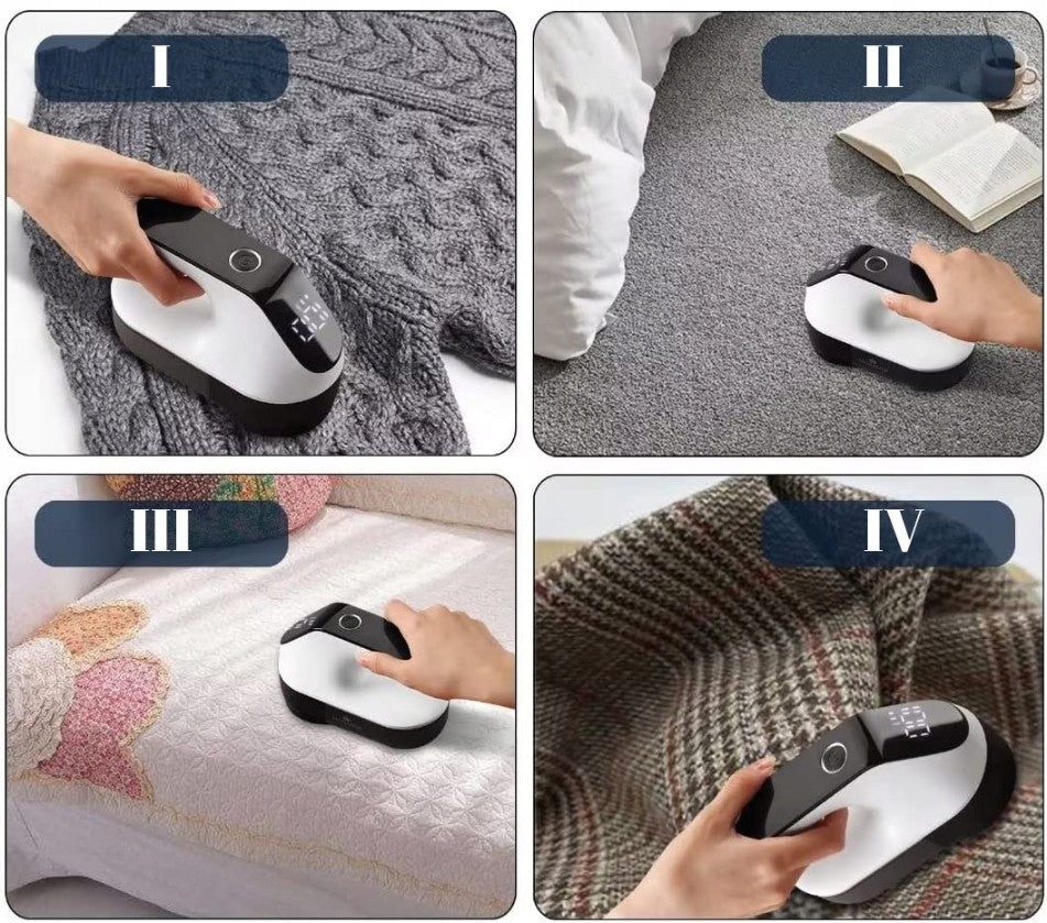 Aparat de curatat scame, 3 trepte, afisaj LCD, incarcare USB, pentru toate tipurile de tesaturi - 5