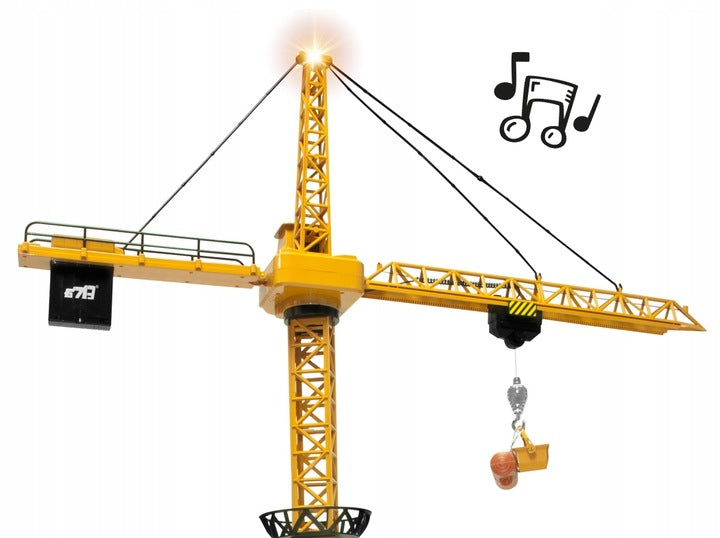 Macara construction RC pentru copii, 128 cm, cu lumini, sunete si accesorii incluse