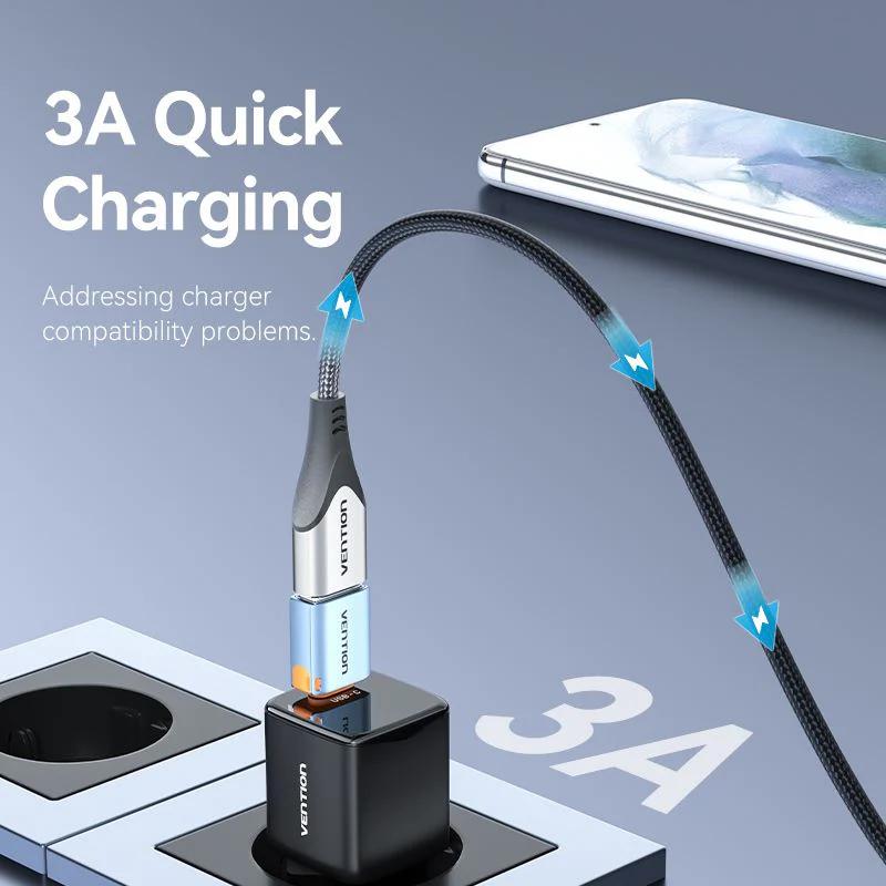 Adaptor USB Vention, OTG, USB-C (T) la USB 3.1 (M), 10Gbps, PVC, albastru, 
