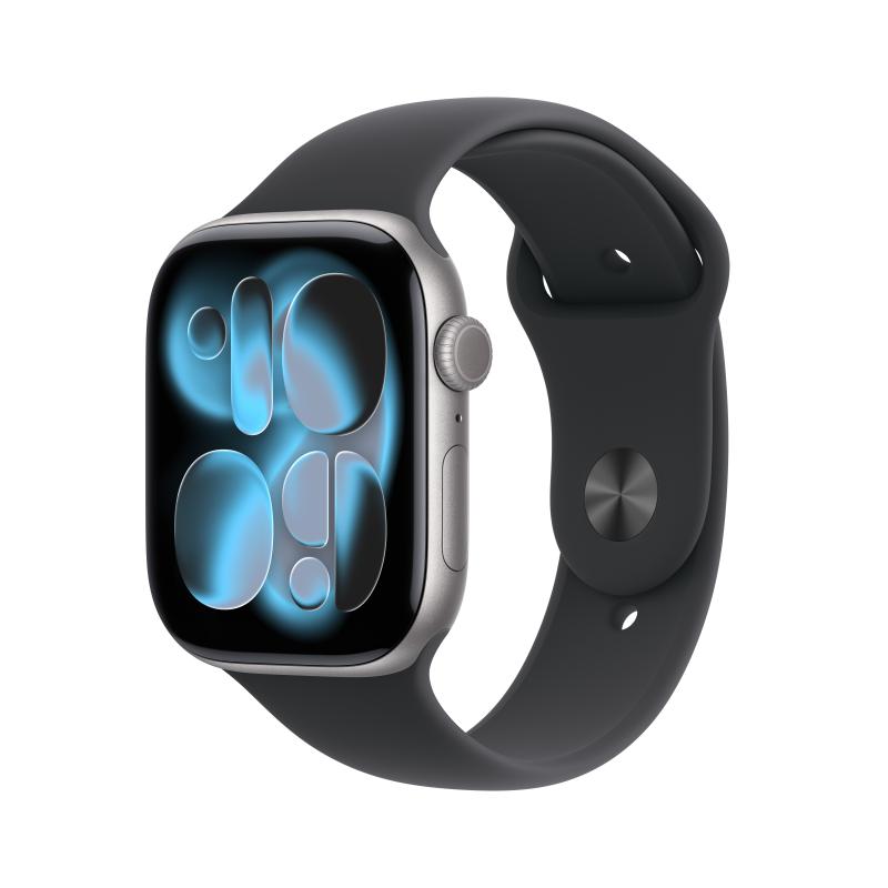 Apple AW S11 46 Cel SpaceG Alum Black Band M/L