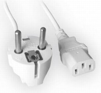 CABLU alimentare GEMBIRD 1.8m, intrare Shucko, iesire C13, 10A, certificare VDE, bulk, white, "PC-186W-VDE"