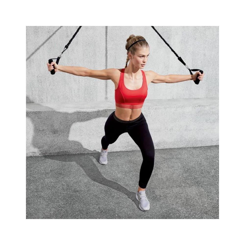 Set de antrenament Crossfit portabil, tip valiza, capacitate maxima 230kg, negru si rosu