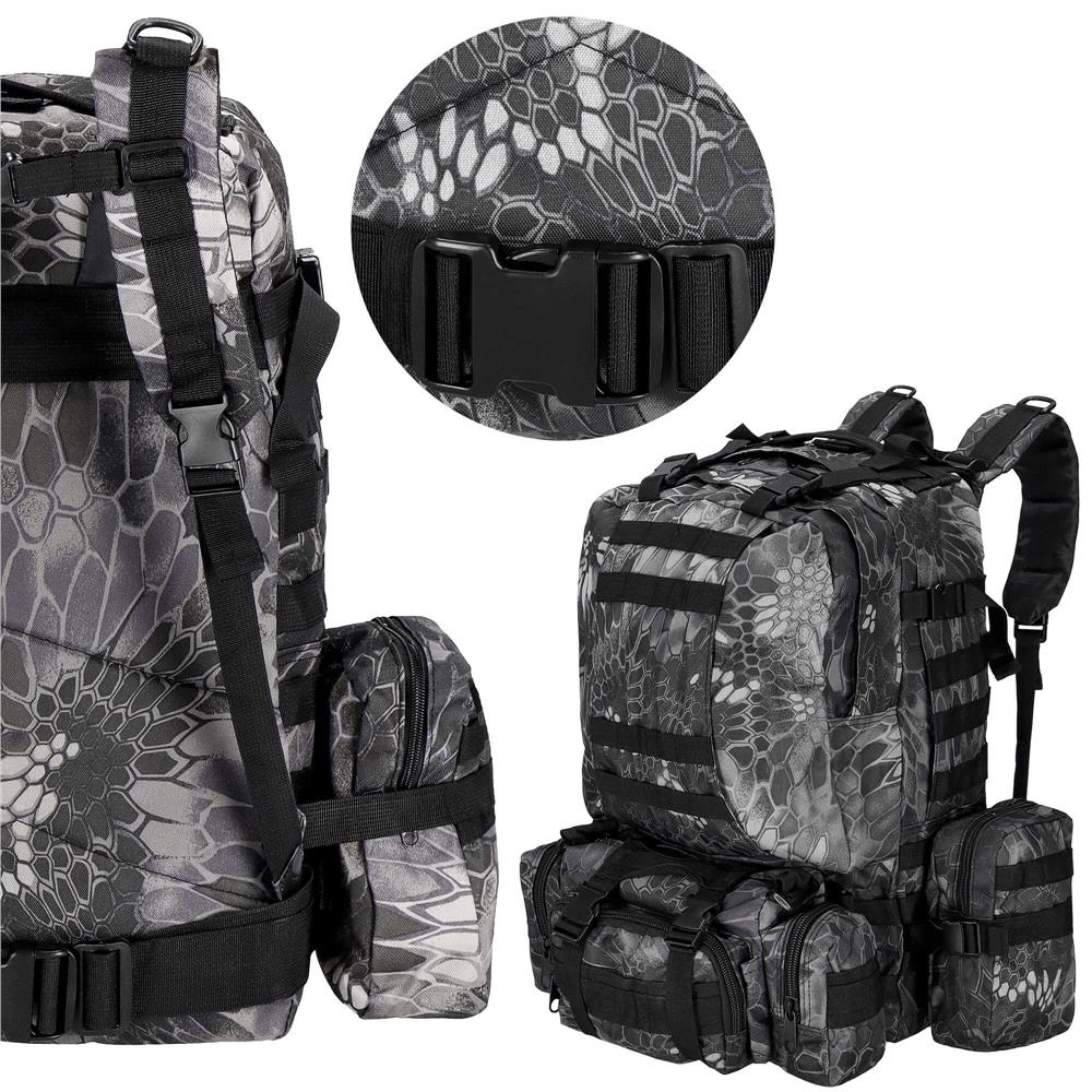 Rucsac militar pentru drumetie, impermeabil, ultra usor, 50litri, gri