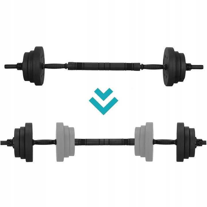 Set de greutati multifunctionale transformabil in gantere, kettlebell, haltera, total 40 kg