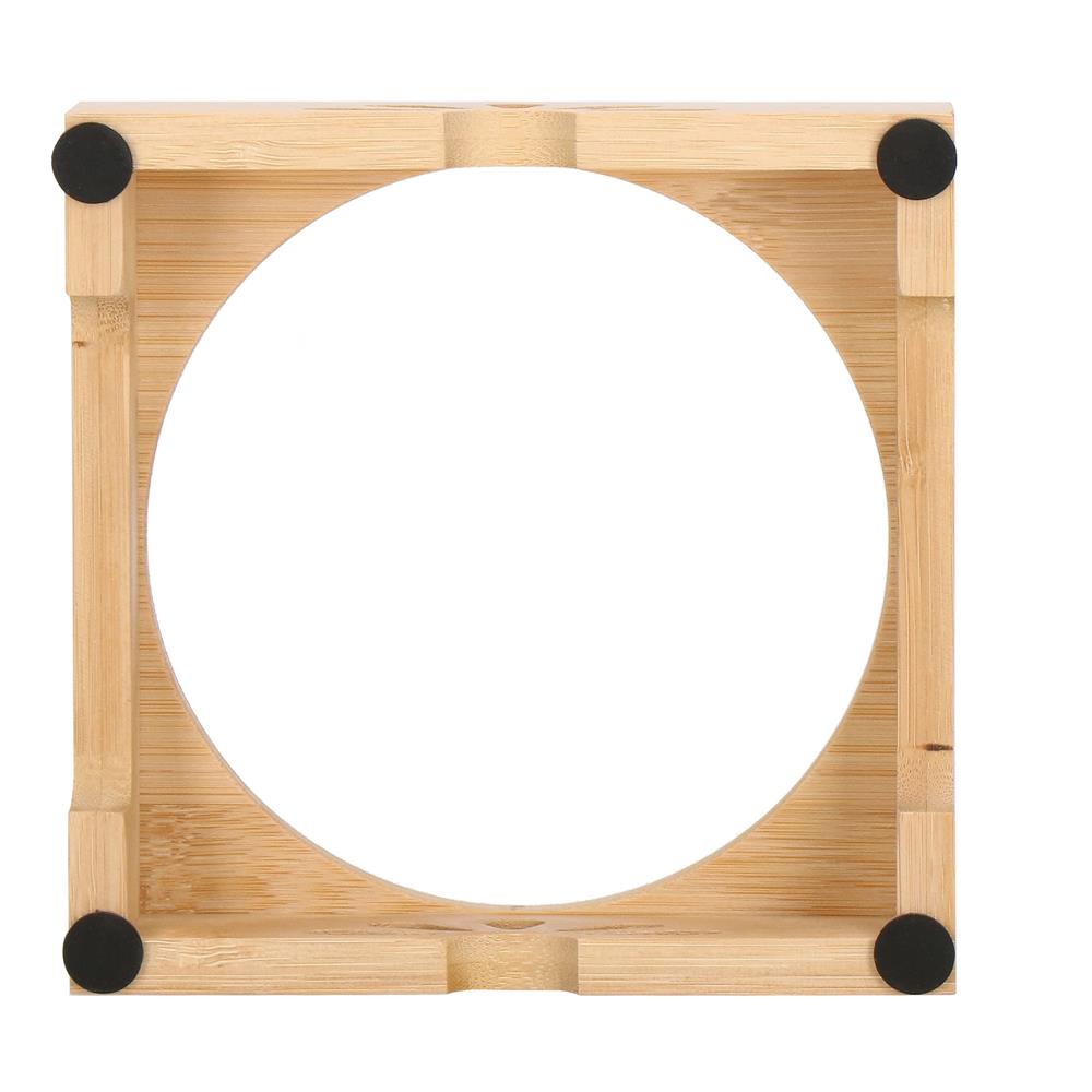 Castron ceramica, bol, pentru caine sau pisica, cu suport din bambus, 15cm