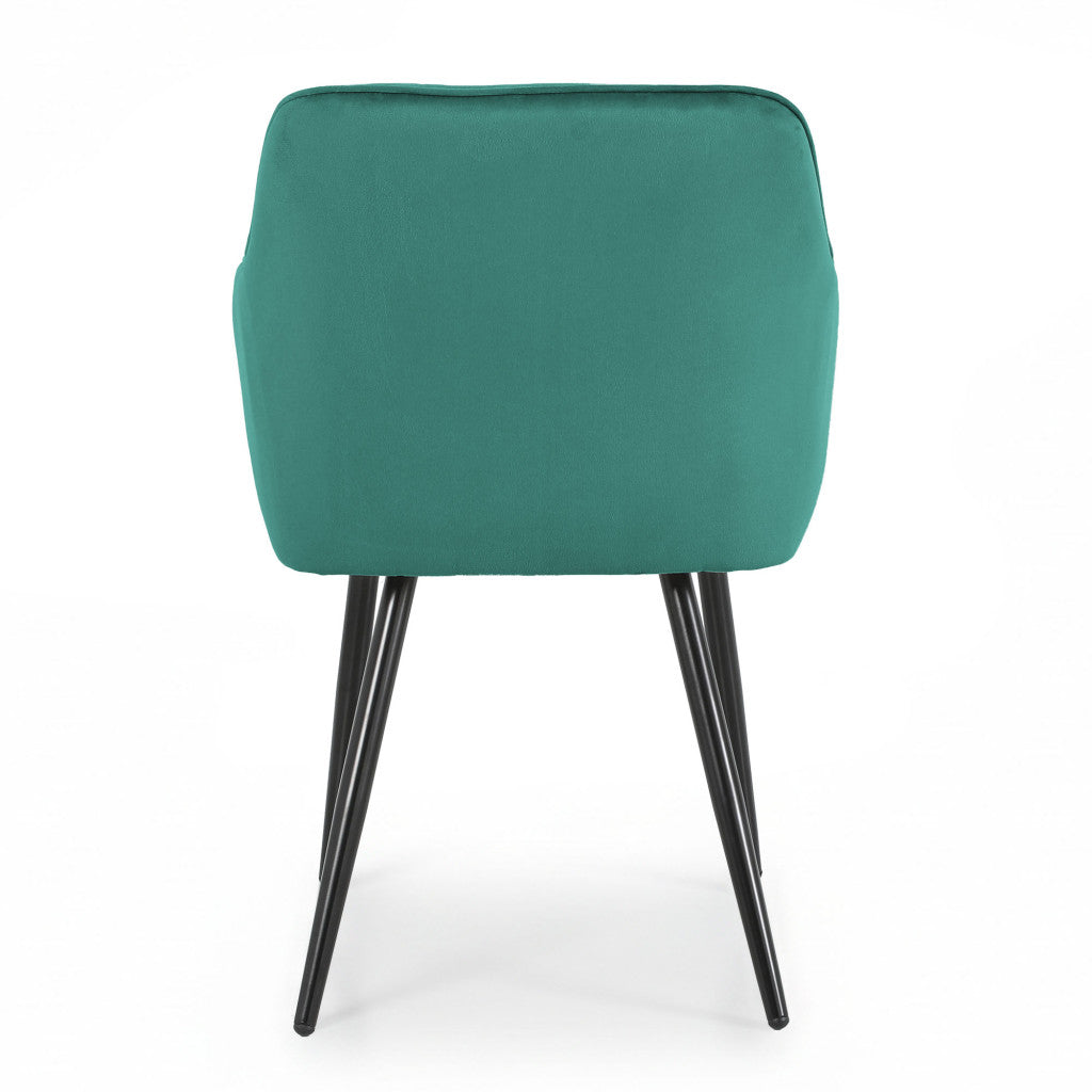 Set 6 scaune tapitate, Diamant, velur matlasat, 55x58x83 cm, verde smarald