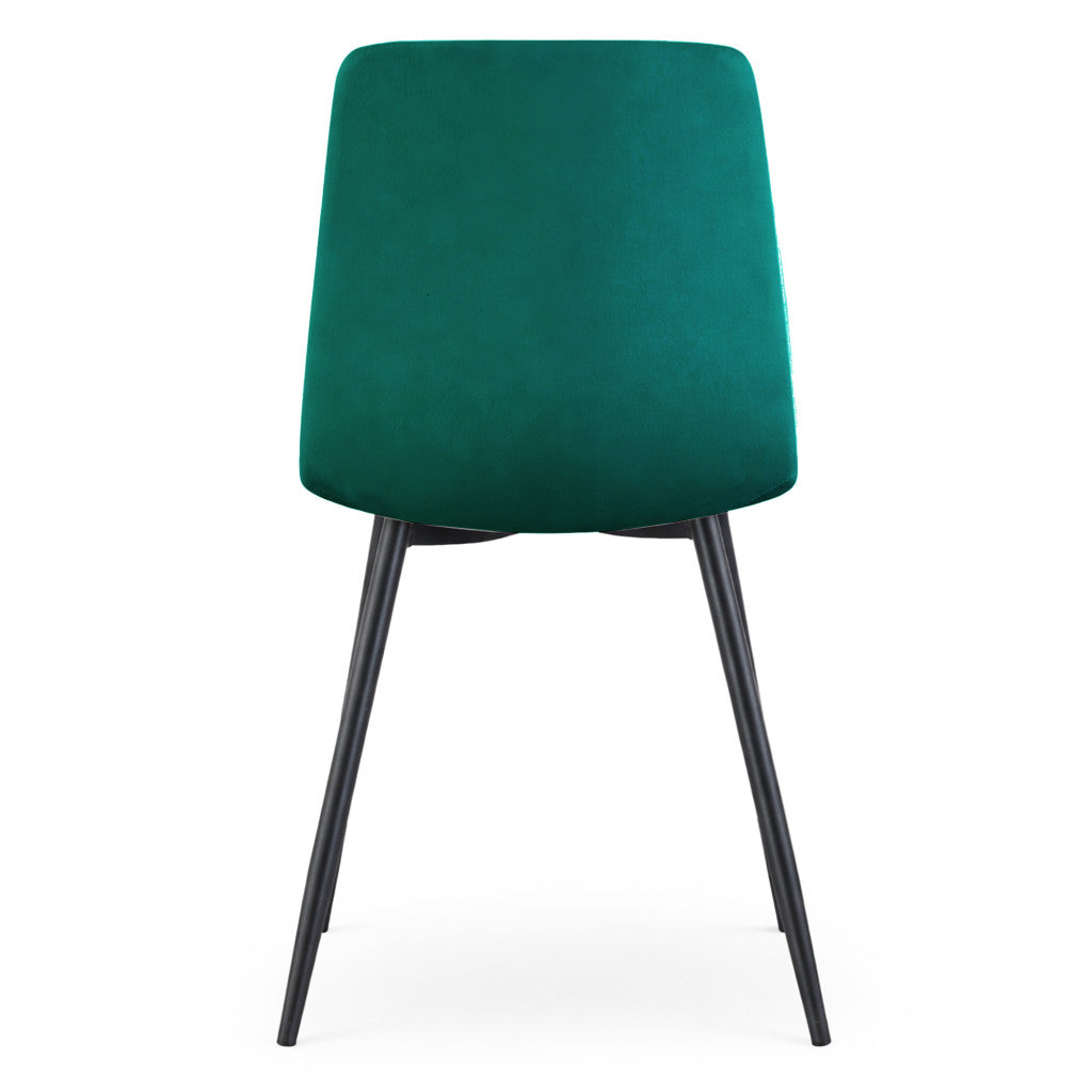 Set 6 scaune tapitate, Livo, velur matlasat, 46x44x87 cm, verde smarald