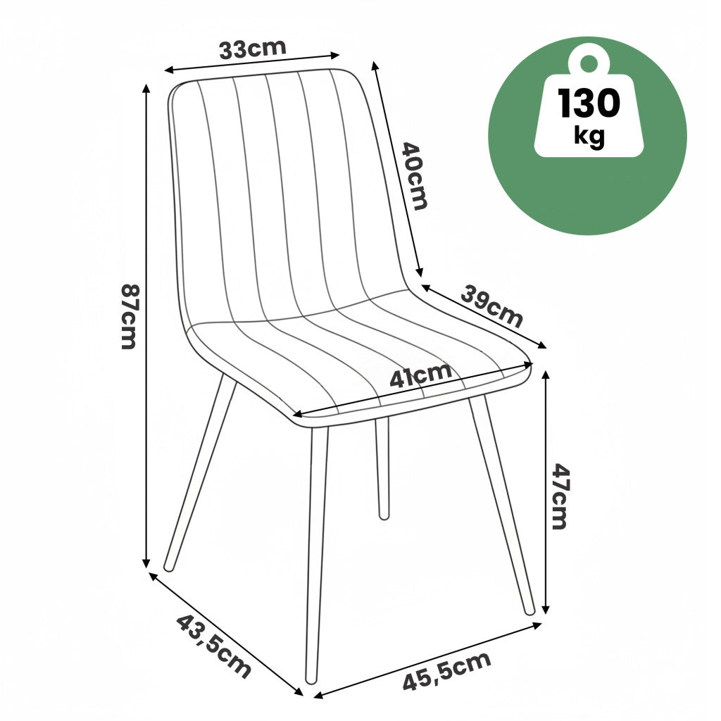 Set 6 scaune tapitate, Livo, velur matlasat, 46x44x87 cm, verde smarald