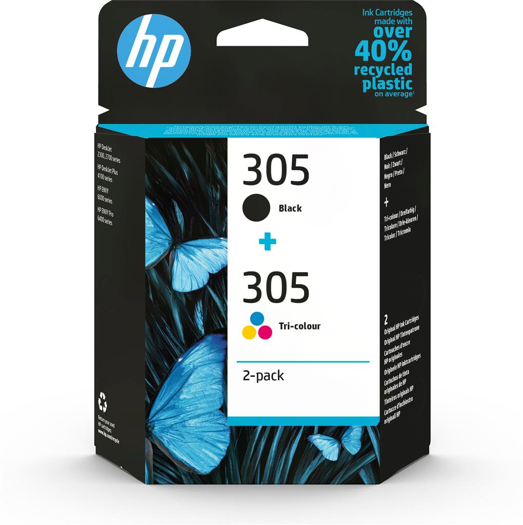 Combo-Pack Original HP Black/Color, nr.305, pentru DeskJet 2320|2710|2720|2721|2723|Plus 4120|Plus 4122, , , "6ZD17AE"