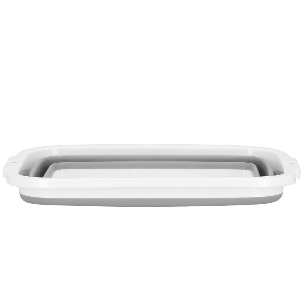 Lighean pliabil, dreptunghiular, din plastic si silicon, 40x29x15cm, 8.5litri, gri