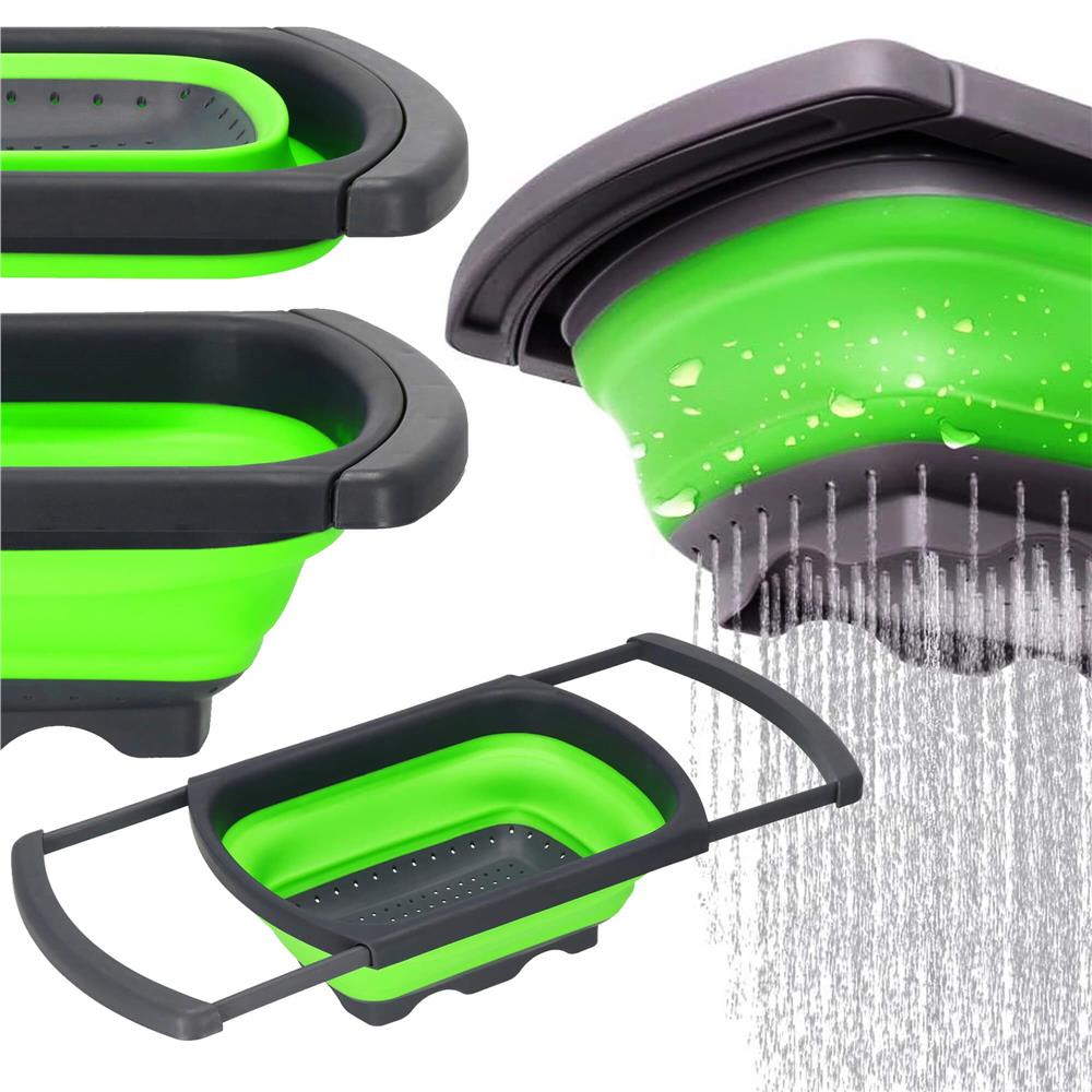 Strecuratoare pliabila pentru chiuveta, din plastic si silicon, brate extensibile, lungime 38-60cm