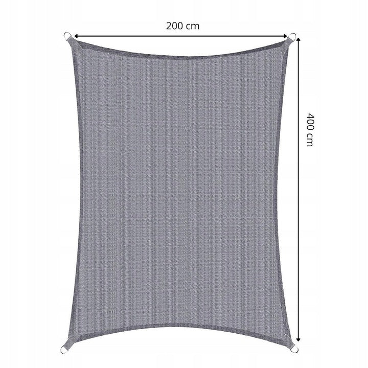 Copertina prelata de soare, dreptunghiulara, impermeabila cu protectie UV, 4x2m, gri deschis