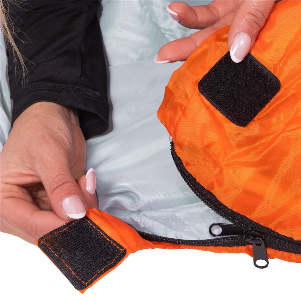 Sac de dormit tip mumie, cu geanta de transport, 175x73cm, 8-20grade, portocaliu
