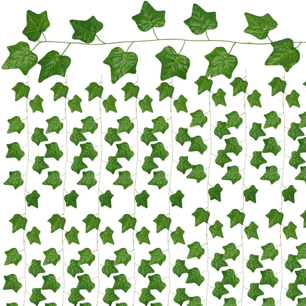 Set 6 ghirlande iedera artificiala pentru decorare, 6x208cm, frunze mici, verde