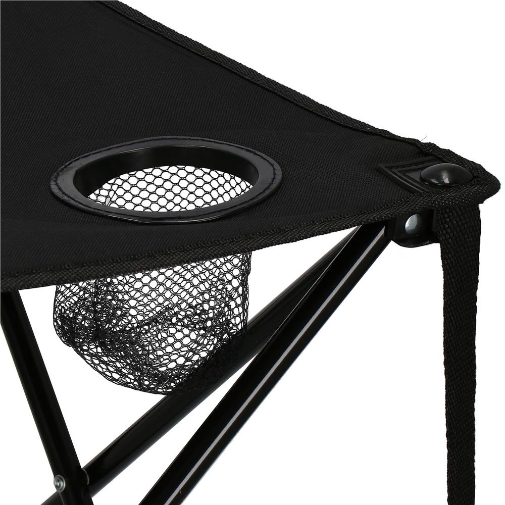 Masa plianta camping sau pescuit, cu 2 suporturi pahar, 46x46x45 cm, negru
