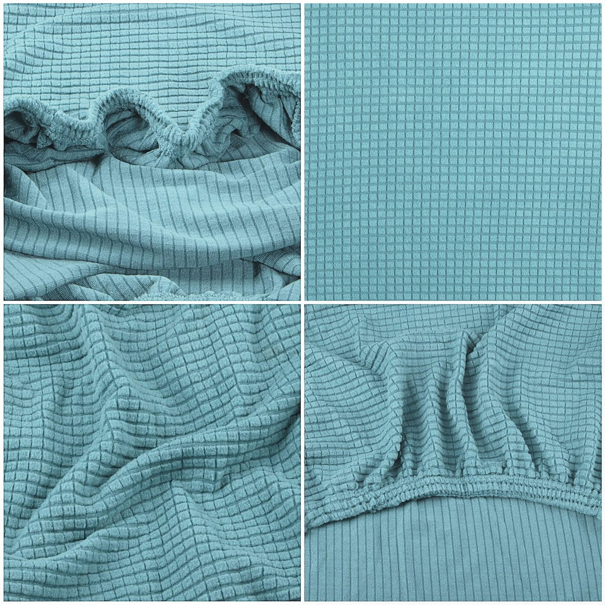 Set 4 huse universale pentru scaun, marime universala, poliester si spandex, 45 cm x 60 cm, albastru deschis