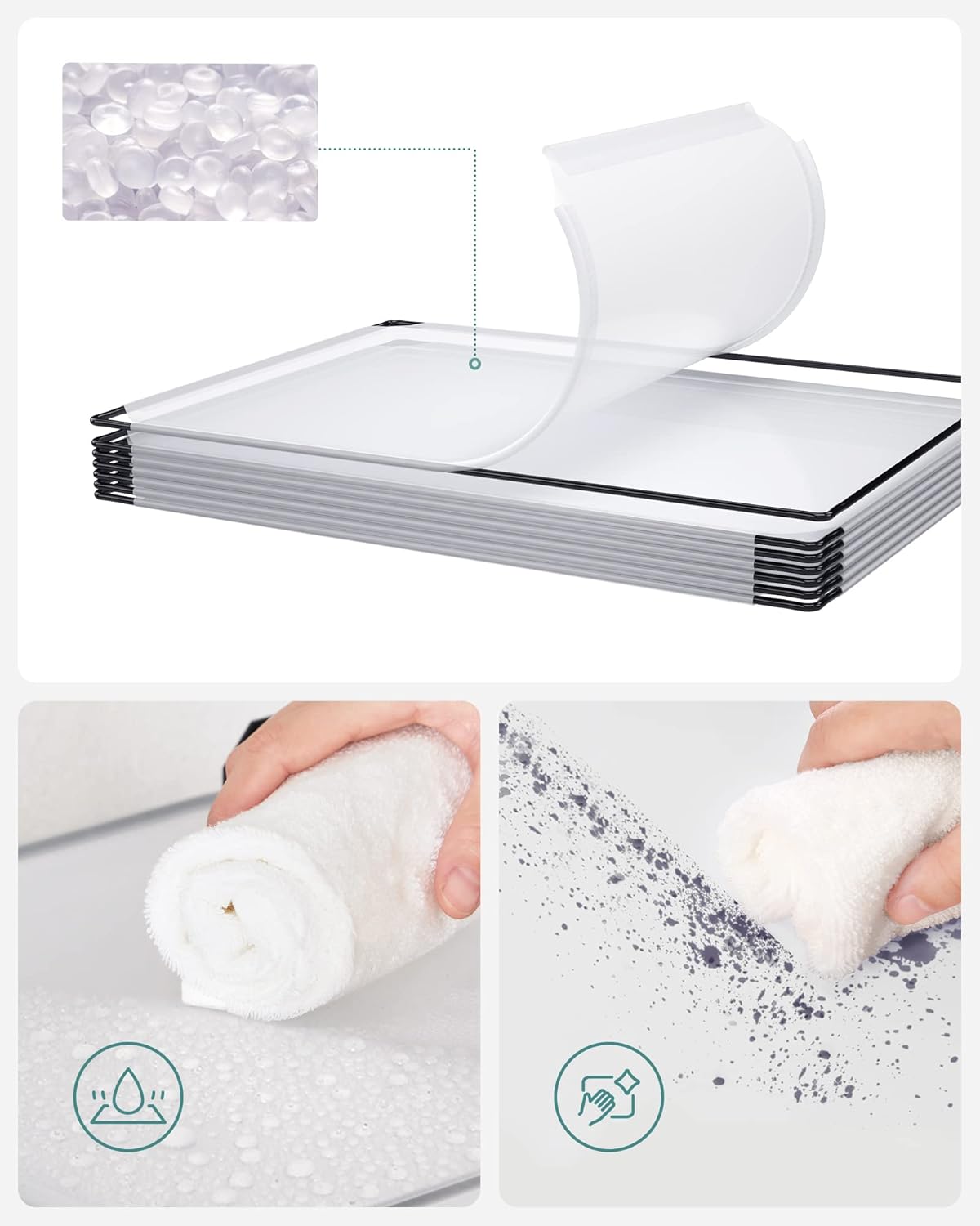 SONGMICS Unitate de depozitare cu 16 cuburi, pentru pantofi sau haine, personalizabil, 31x123x123 cm, alb transparent - 7