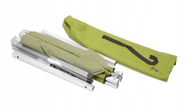 Pat pliant pentru camping, structura metalica, 188x70x44cm, verde