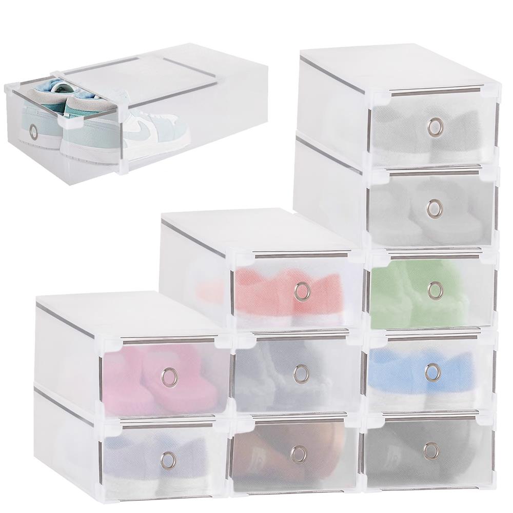 Set 10 cutii organizare pentru pantofi, 31x20x11, transparent