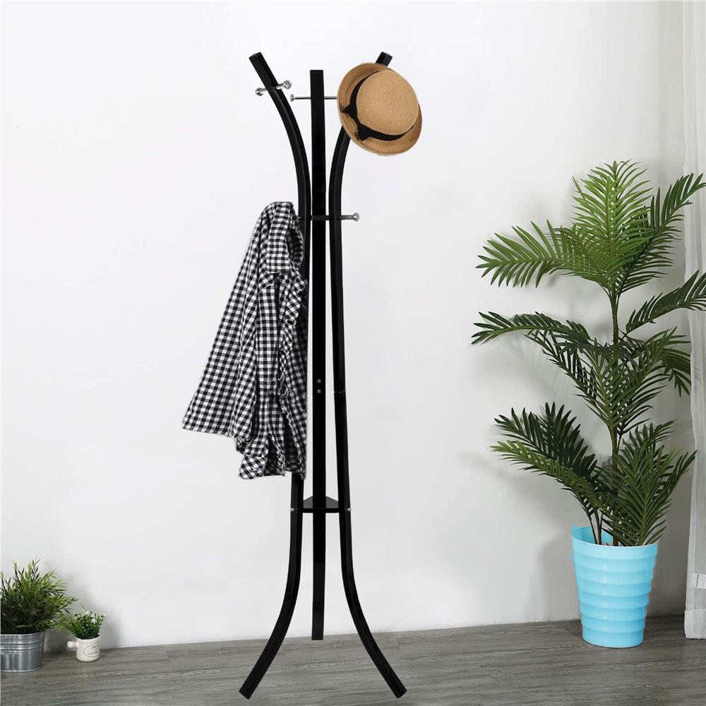 Cuier din metal Sersimo, 9 agatatoare, 180cm, negru