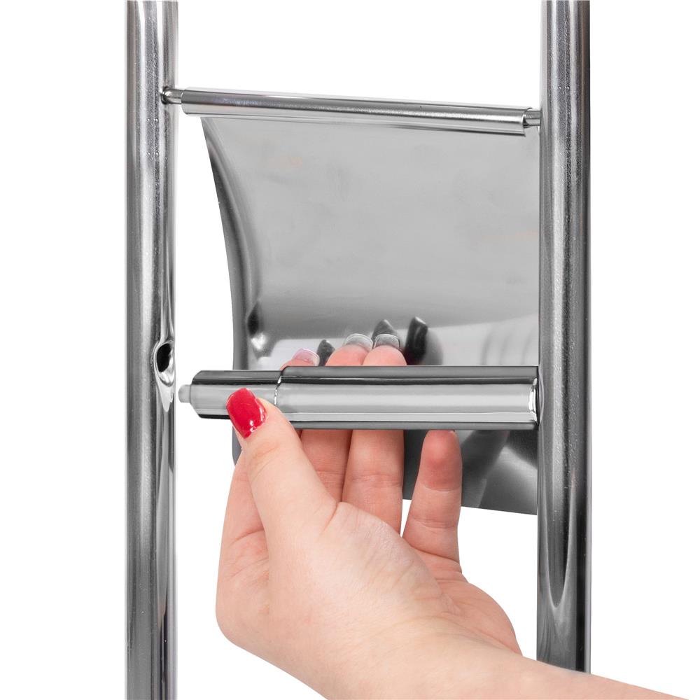 Stand cu perie WC si suport hartie igienica, inox, 80cm, argintiu cromat
