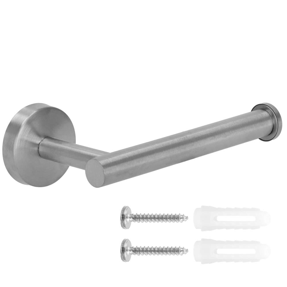 Suport hartie igienica din otel, sistem montare inclus, 16cm, argintiu lucios