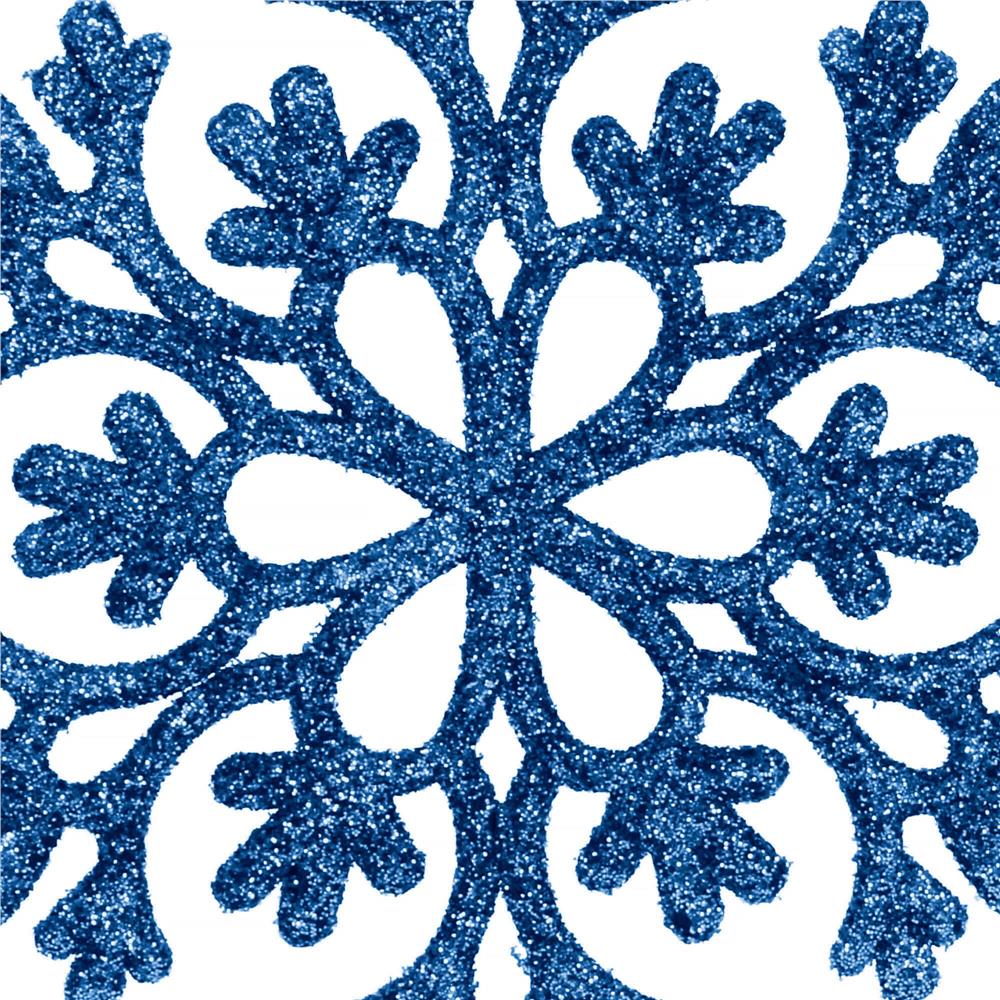 Decoratiune brad fulg de zapada, set 12 bucati, 10cm, albastru