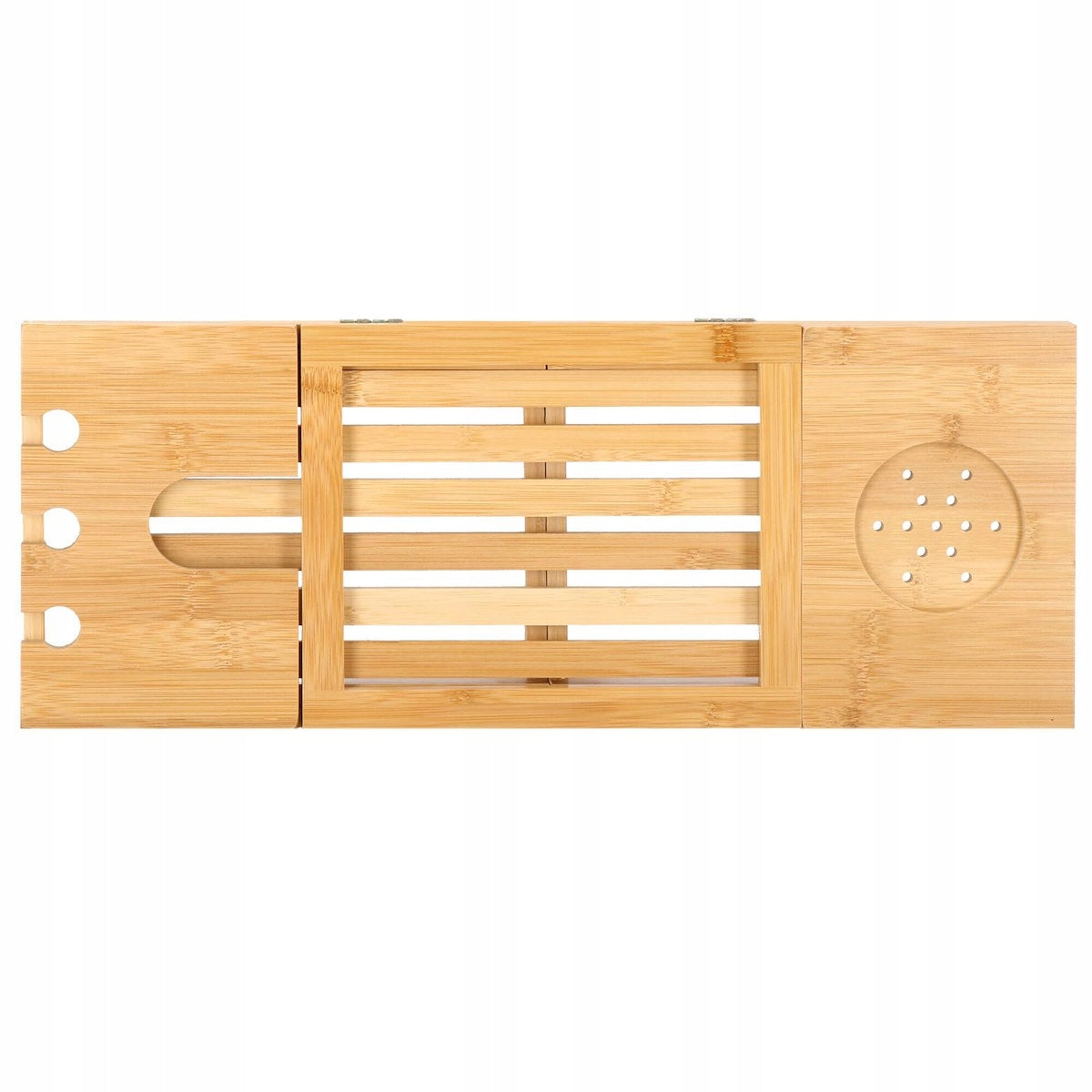 Raft cu tava pentru cada din bambus natural Sersimo 1023, extensibila, 50-93x15cm