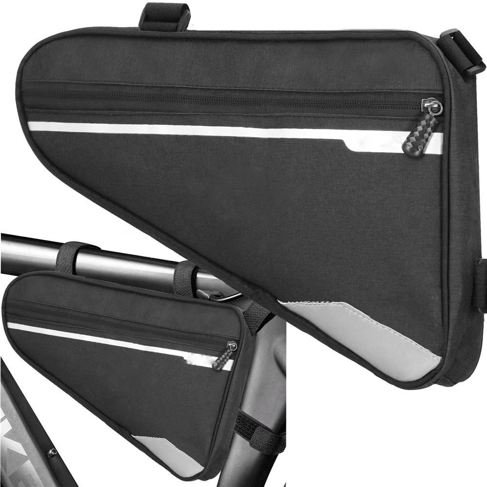 Geanta bicicleta impermeabila, cu buzunar pentru telefon, 30x21x5cm, negru