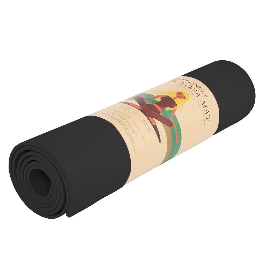 Saltea pentru antrenament, yoga, fitness, aerobic, pilates, exercitii la sol, 183x61cm, negru