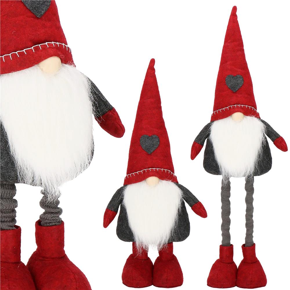 Figurina Craciun, Spiridus, picioare telescopice, inaltime extensibila 51-70cm