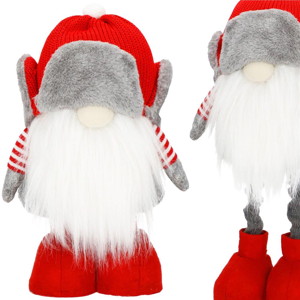 Figurina Craciun, Spiridus, picioare telescopice, inaltime extensibila 32-50cm